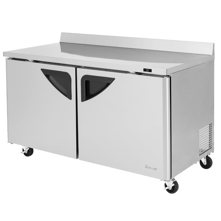 superior-equipment-supply - Turbo Air - Turbo Air 60.25" Wide Stainless Steel Two-Section Two Door Worktop Refrigerator
