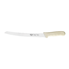 Bread Knife Stamped Curved 9-1/2" No-Stain German Steel Blade with White Polypropylene Handle 14-3/4" O.A.L.