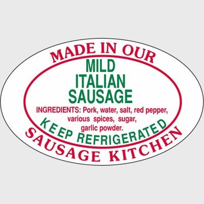 Pork Label Mild Italian Sausage / Made in Our Kitchen - 500/Roll