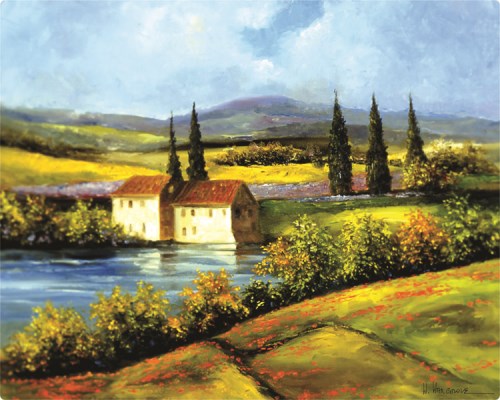 Magic Slice Tuscan Scene Cutting Mat 12 x 15 BPA and Latex Free