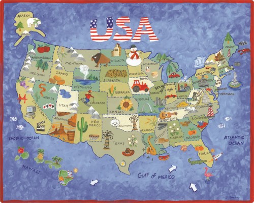 Magic Slice USA Map Cutting Mat 12 x 15 BPA and Latex Free