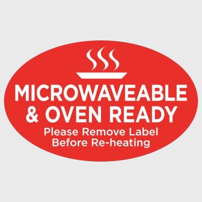 Prepared Meals Label Microwaveable & Oven Ready - 500/Roll
