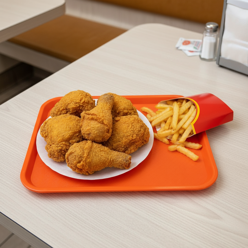 Winco Fast Food Tray Orange 10"x14" FFT-1014O