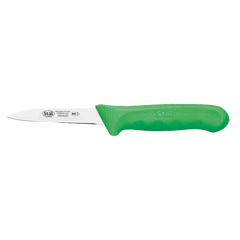 Paring Knife Stamped 3-1/4" No-Stain German Steel Blade with Green Polypropylene Handle - 2 Knives/Pack