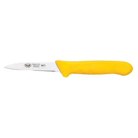 Paring Knife Stamped 3-1/4" No-Stain German Steel Blade with Yellow Polypropylene Handle - 2 Knives/Pack