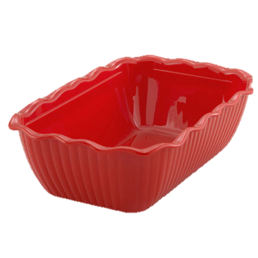 Deli Crock Rectangular Fluted BPA Free 10" x 7" x 3" Red