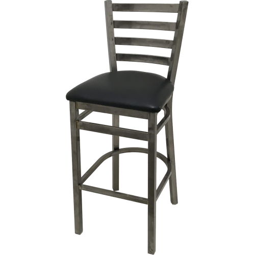 Oak Street Ladder Back Bar Stool 43"H x 16"W x 16.38"D Steel Clear Coat Frame Finish With Footrest