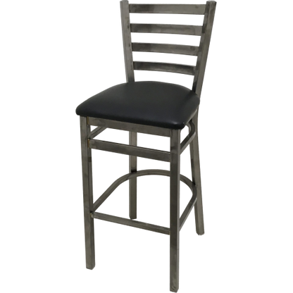 Oak Street Ladder Back Bar Stool 43"H x 16"W x 16.38"D Steel Clear Coat Frame Finish With Footrest