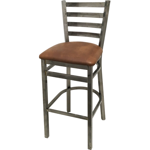 Oak Street Ladder Back Bar Stool 43"H x 16"W x 16.38"D Steel Clear Coat Frame Finish With Footrest