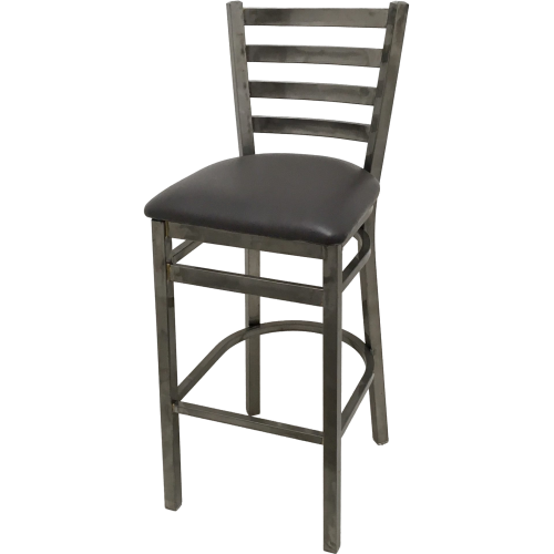 Oak Street Ladder Back Bar Stool 43"H x 16"W x 16.38"D Steel Clear Coat Frame Finish With Footrest