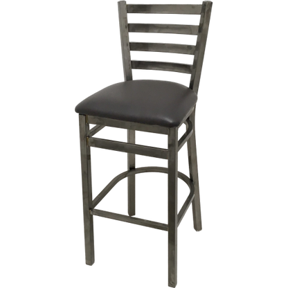 Oak Street Ladder Back Bar Stool 43"H x 16"W x 16.38"D Steel Clear Coat Frame Finish With Footrest