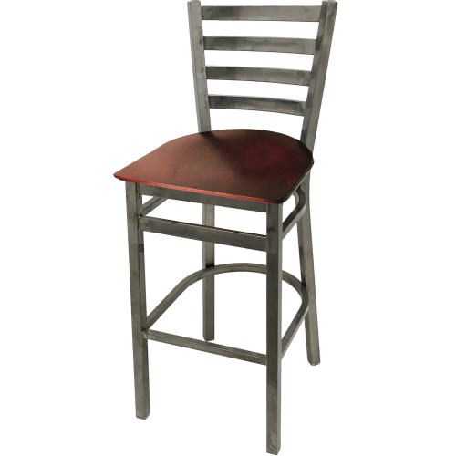 Oak Street Ladder Back Bar Stool 43"H x 16"W x 16.38"D Steel Clear Coat Frame Finish With Footrest