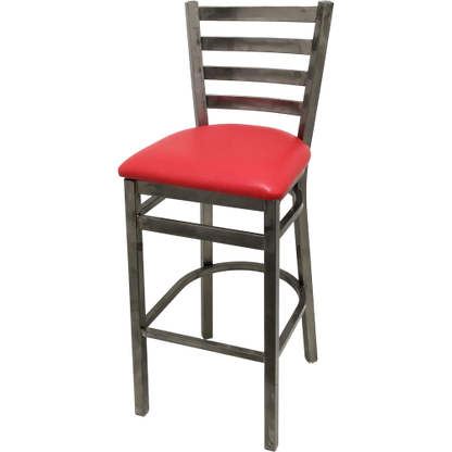 Oak Street Ladder Back Bar Stool 43"H x 16"W x 16.38"D Steel Clear Coat Frame Finish With Footrest