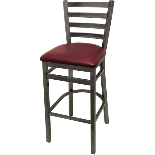 Oak Street Ladder Back Bar Stool 43"H x 16"W x 16.38"D Steel Clear Coat Frame Finish With Footrest