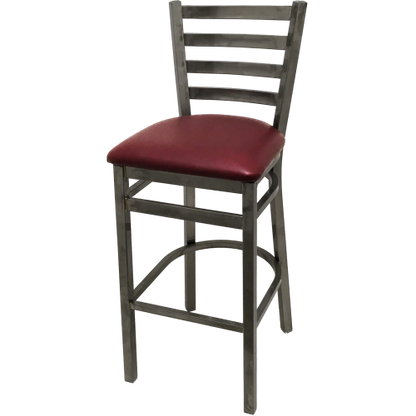 Oak Street Ladder Back Bar Stool 43"H x 16"W x 16.38"D Steel Clear Coat Frame Finish With Footrest