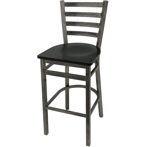 Oak Street Ladder Back Bar Stool 43"H x 16"W x 16.38"D Steel Clear Coat Frame Finish With Footrest