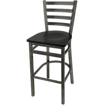 Oak Street Ladder Back Bar Stool 43"H x 16"W x 16.38"D Steel Clear Coat Frame Finish With Footrest