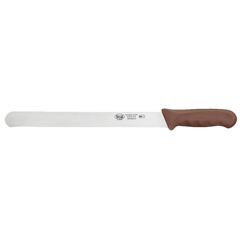 Slicer Knife Stamped Wavy Edge 12" No-Stain German Steel Blade with Brown Polypropylene Handle