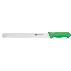 Slicer Knife Stamped Wavy Edge 12" No-Stain German Steel Blade with Green Polypropylene Handle