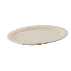 Platter Oval Tan Melamine 9-3/4" x 6-3/4" - One Dozen