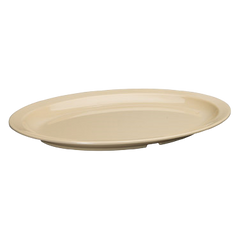 Platter Oval Tan Melamine 13-1/8" x 9-1/2" - One Dozen