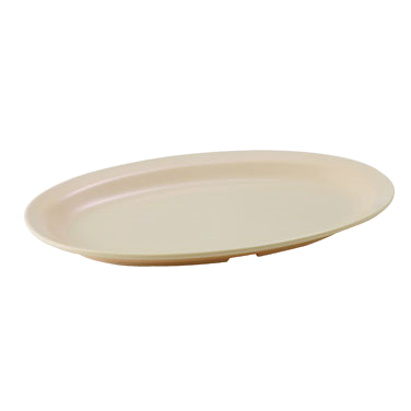 Platter Oval Tan Melamine 11-1/2" x 8" - One Dozen