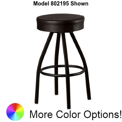 Oak Street Backless Bottom Top Bar Stool 26"H x 17"W Red Vinyl Metal With Single Ring