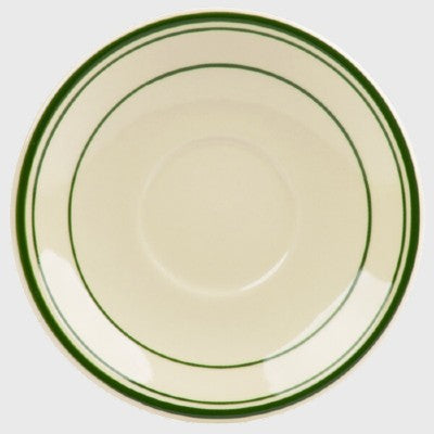 World Tableware Saucer Green Band Stoneware 5.5" - 36/Case