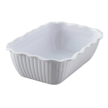 Deli Crock Rectangular Fluted BPA Free 10" x 7" x 3" Black