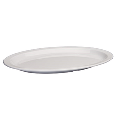 Platter Oval White Melamine 15-1/2" x 10-7/8" - One Dozen
