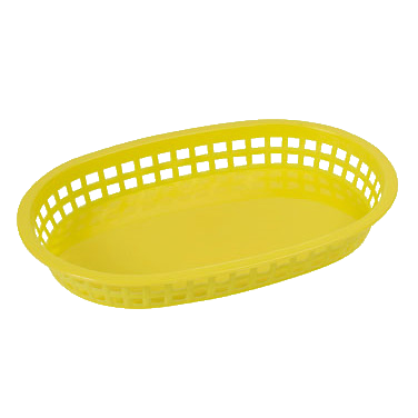 Platter Basket Oval Red BPA Free Heavy Duty Poly 10-3/4" x 7-1/4" x 1-1/2"H - One Dozen