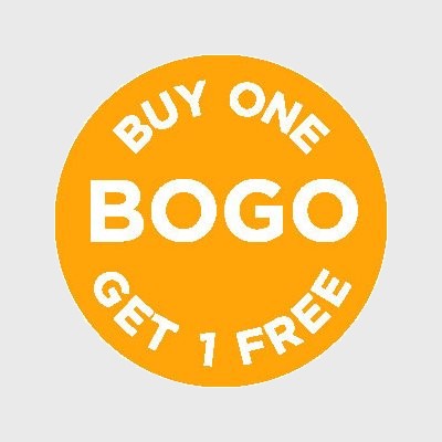 Coupon And Discount Label BOGO - Buy One Get 1 Free Icon - 1,000/Roll