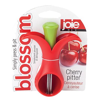 HIC Joie Blossom Cherry Pitter 4" Red ABS Plastic /Zinc Alloy