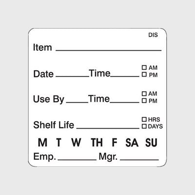 Dissolvable Label Shelf Life / Item Date Use By - 250/Roll