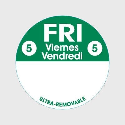 Ultra Removable Label Fri 6 Viernes / Vendredi - 1,000/Roll