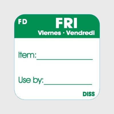 Dissolvable Label Fri Viemes Vendredi  - 500/Roll