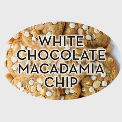 Standard Flavor Label White Chocolate Macadamia Chip - 500/Roll