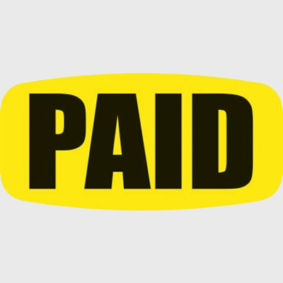 Color Label Paid Fluorescent Yellow - 1,000/Roll