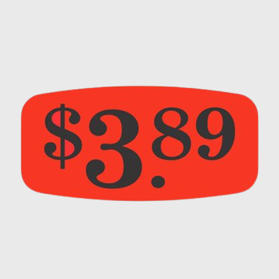 Pricing Label $3.89 - 1,000/Roll