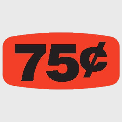 Pricing Label 75¢ - 1,000/Roll