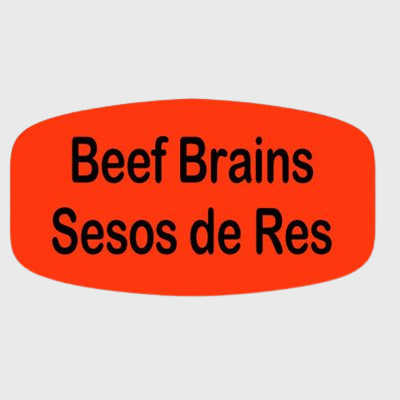 Spanish Label Beef Brains / Sesos De Res  - 1,000/Roll