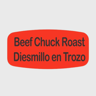 Spanish Label Beef Chuck Roast / Diesmillo En Trozo - 1,000/Roll