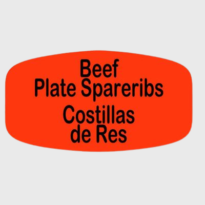 Spanish Label Beef Plate Spareribs / Costillas De Res - 1,000/Roll
