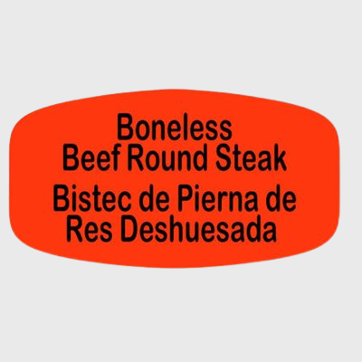 Spanish Label Boneless Beef Round Steak / Bistec De Pierna De Res Deshuesada - 1,000/Roll