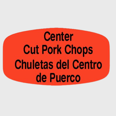 Spanish Label Center Cut Pork Chops / Chuletas Del Centro De Puerco - 1,000/Roll