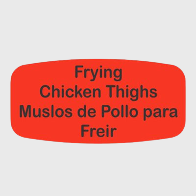 Spanish Label Frying Chicken Thighs / Muslos De Pollo Para Freir - 1,000/Roll