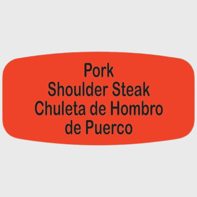 Spanish Label Pork Shoulder Steak / Chuleta De Hombro De Puerco - 1,000/Roll