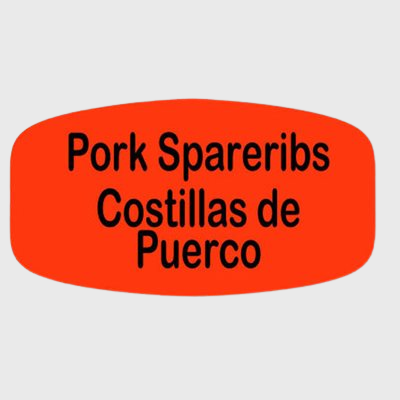 Spanish Label Pork Spareribs / Costillas De Puerco - 1,000/Roll