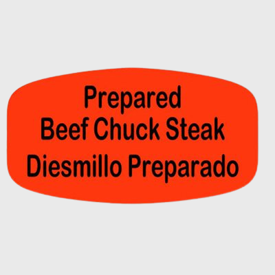 Spanish Label Prepared Beef Chuck Steak / Diesmillo Preparado - 1,000/Roll