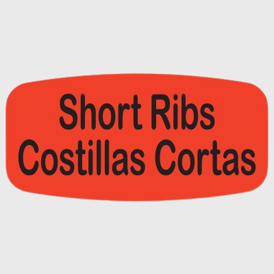 Spanish Label Short Ribs - Costillas Cortas - 1,000/Roll